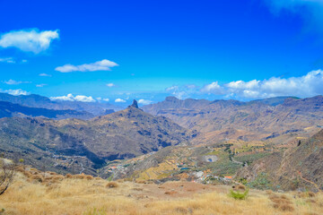Mountains of the island of Gran Canaria, originally - this is a volcano and the landscape was formed as a result of its activity