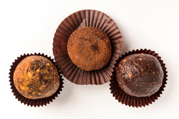 Homemade Healthy Paleo Raw Energy Balls with Nuts and Dates.