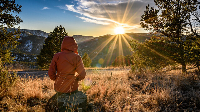 Watching a beautiful Gila Mountains sunset in the brisk evening