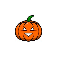 pumpkin vector in 2d style. autumn vacation.