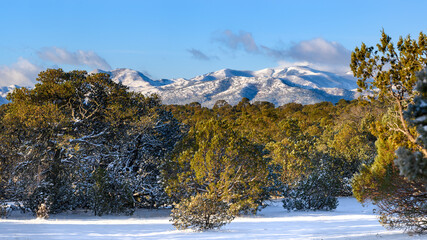 The Capitan Mountains after a blanket of snow