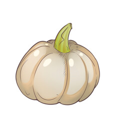 Cartoon pumpkin in light green