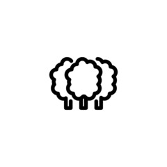 Cloud Tree Forest Nature Monoline Symbol Icon Logo for Graphic Design, UI UX, Game, Android Software, and Website.