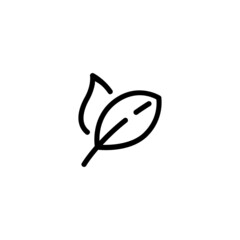Leaf Nature Monoline Symbol Icon Logo for Graphic Design, UI UX, Game, Android Software, and Website.