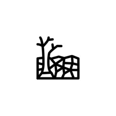 Drought Nature Monoline Symbol Icon Logo for Graphic Design, UI UX, Game, Android Software, and Website.