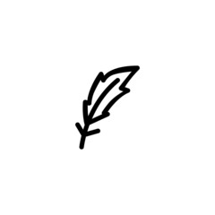 Feather Nature Monoline Symbol Icon Logo for Graphic Design, UI UX, Game, Android Software, and Website.