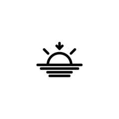 Sunset Nature Monoline Symbol Icon Logo for Graphic Design, UI UX, Game, Android Software, and Website.