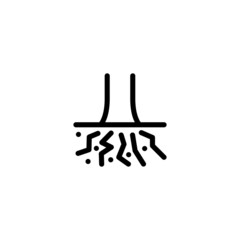 Root Nature Monoline Symbol Icon Logo for Graphic Design, UI UX, Game, Android Software, and Website.
