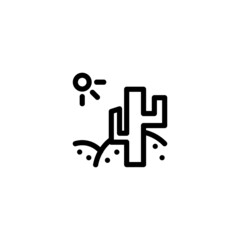 Desert Nature Monoline Symbol Icon Logo for Graphic Design, UI UX, Game, Android Software, and Website.