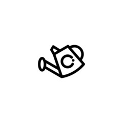 Watering Can Nature Monoline Symbol Icon Logo for Graphic Design, UI UX, Game, Android Software, and Website.