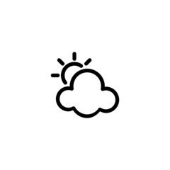 Cloudy Nature Monoline Symbol Icon Logo for Graphic Design, UI UX, Game, Android Software, and Website.