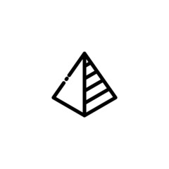 Pyramid Nature Monoline Symbol Icon Logo for Graphic Design, UI UX, Game, Android Software, and Website.