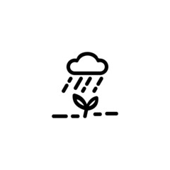 Plant on the Rain Monoline Symbol Icon Logo for Graphic Design, UI UX, Game, Android Software, and Website.