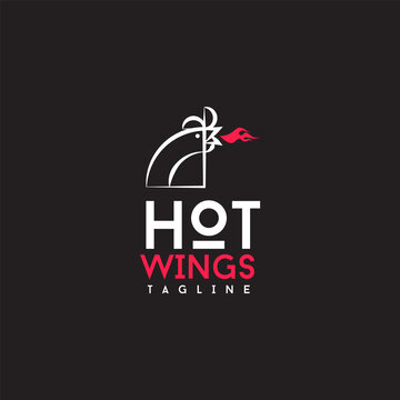 Hot wings. Logo template.
