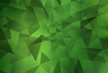 Fototapeta na wymiar Dark Green vector shining triangular layout.