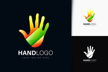 Hand logo design with gradient