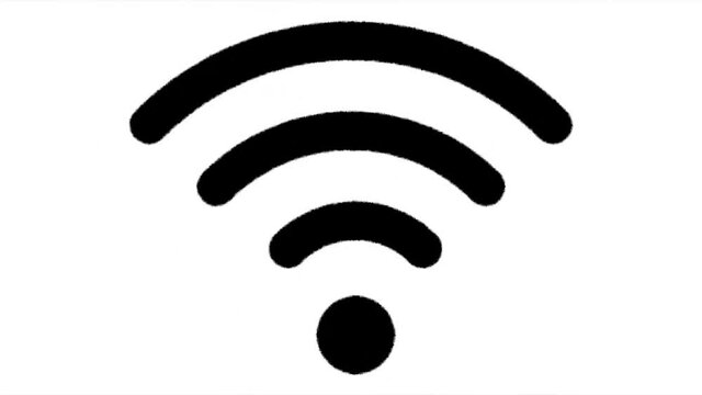 bits formation transition of RSS feed wifi icon animation - graphics