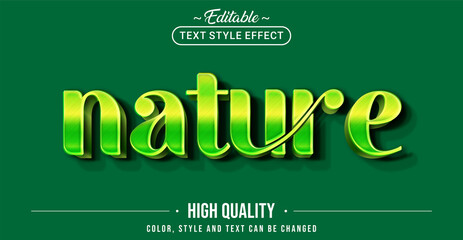 Editable text style effect - Nature text style theme.