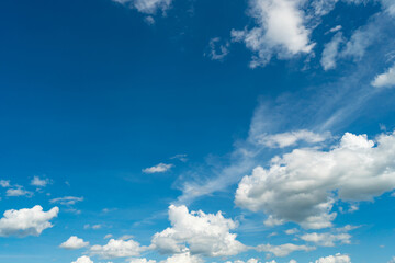 Blue sky and white clouds. fluffy cloud in the blue sky background