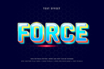 Force 3d text effect on navy background