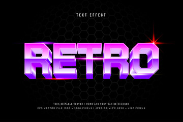 Retro 3d text effect on black background