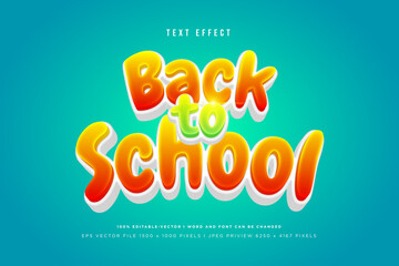 Back to school 3d text effect on green background
