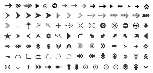Arrow icons set. Arrow big collection set. Vector illustration.