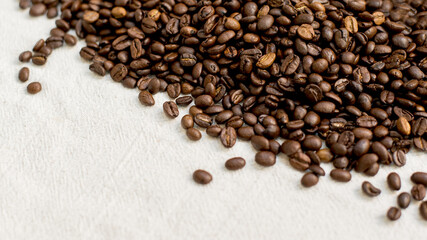 Mixture of different kinds of coffee beans. Coffee Background