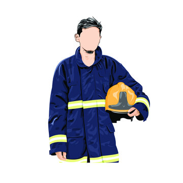 Fire fighter in asian,  