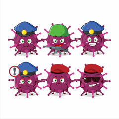 A dedicated Police officer of coronaviridae mascot design style
