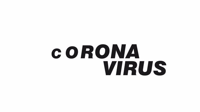 Corona Virus smooth text animation in white background, covid19 animated text on 4K resolution