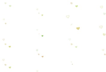 Light Green, Red vector background with hearts.