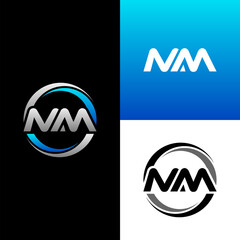 MM Letter Initial Logo Design Template Vector Illustration