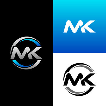 MK Letter Initial Logo Design Template Vector Illustration