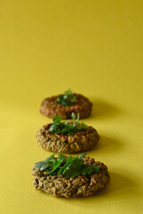 lentil hamburgers with cilantro