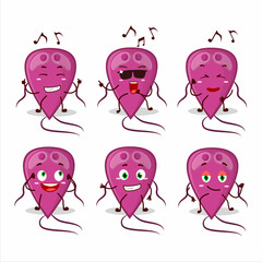 An image of virus diagnosis dancer cartoon character enjoying the music