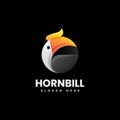 Vector Logo Illustration Hornbill Gradient Colorful Style. © Artnivora