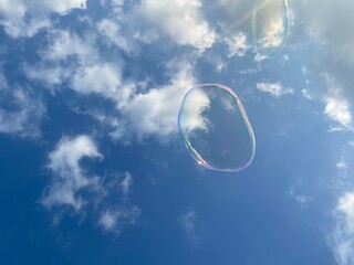 soap bubbles in the sky