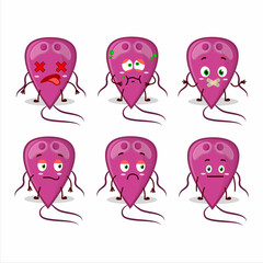 Virus diagnosis cartoon in character with nope expression