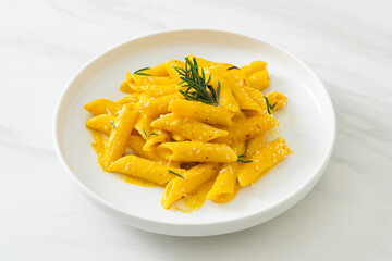 penne pasta with butternut pumpkin creamy sauce