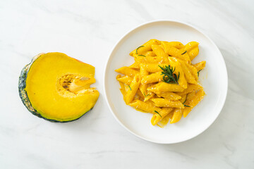 penne pasta with butternut pumpkin creamy sauce