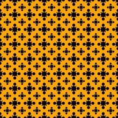 geometric fabric pattern black on yellow