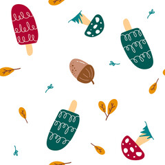 seamless pattern of Christmas forest for kid