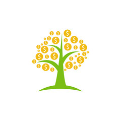 Naklejka na ściany i meble money tree design concept logo