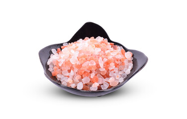 Pink salt   isolated on a white background