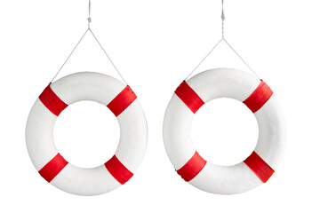 Lifebuoy isolated in white background.