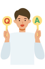 Man cartoon character. People face profiles avatars and icons. Concept for Q&A.