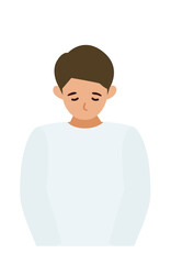 Man cartoon character. People face profiles avatars and icons. Close up image of man taking a bow.