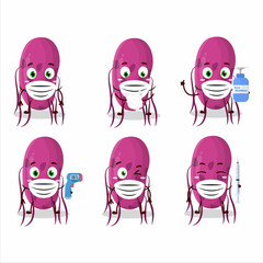 A picture of virus molecule cartoon design style keep staying healthy during a pandemic