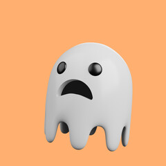 3d illustration of halloween concept ghost